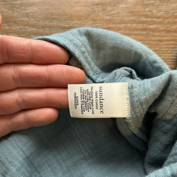 Sundance Catalog Gauzy Cotton Button Fly Drawstring Pants Coastal - Picture 6 of 8